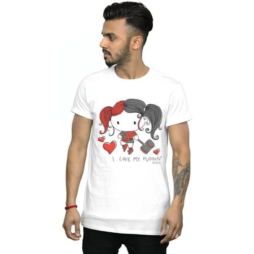 T-shirts a maniche lunghe Justice League I Love My Puddin' - Dc Comics - Modalova