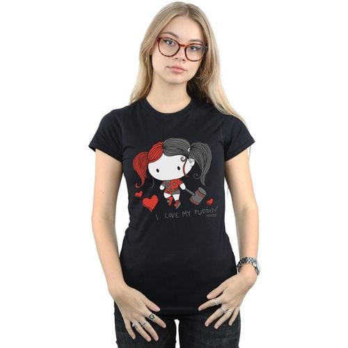 T-shirts a maniche lunghe Justice League I Love My Puddin' - Dc Comics - Modalova