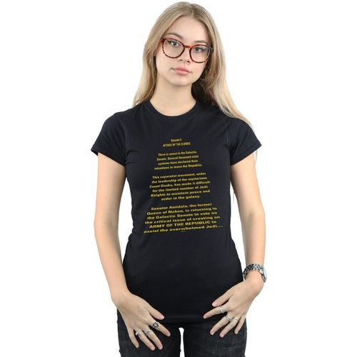 T-shirts a maniche lunghe Attack Of The Clones Opening Crawl - Disney - Modalova