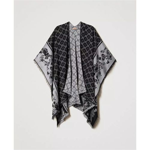 Sciarpa PONCHO APERTO CON OVAL T JACQUARD - Twin set - Modalova