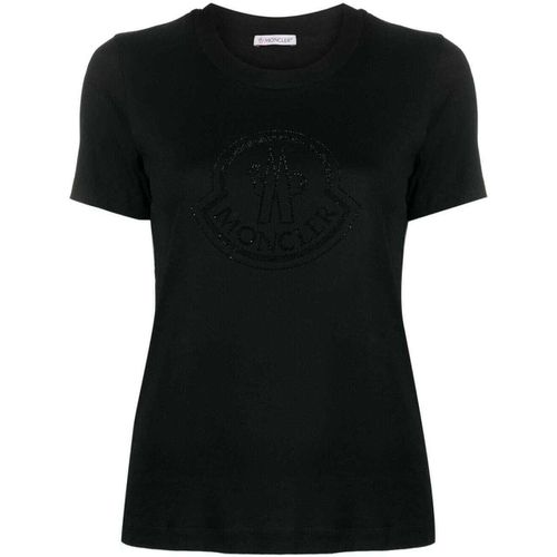 T-shirt T-shirt with crystals logo - Moncler - Modalova