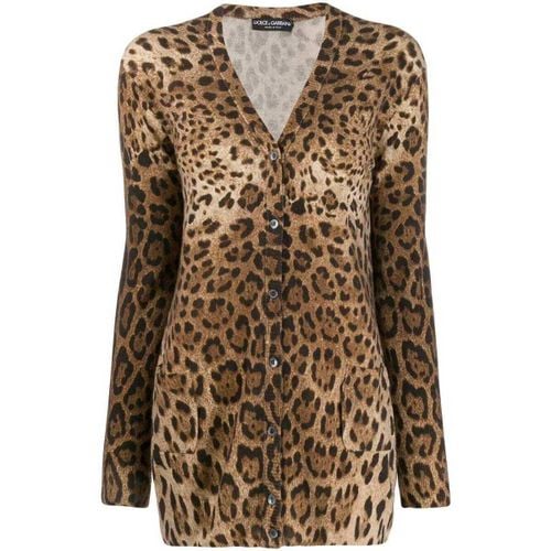 Gilet / Cardigan Cardigan in cashmere con stampa Leopardo - D&g - Modalova