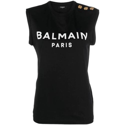 T-shirt Canotta Stampa - Balmain Paris - Modalova