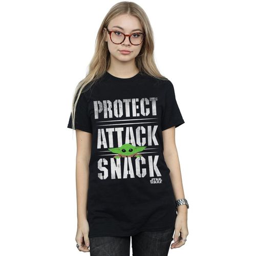 T-shirts a maniche lunghe The Mandalorian Protect Attack Snack - Disney - Modalova