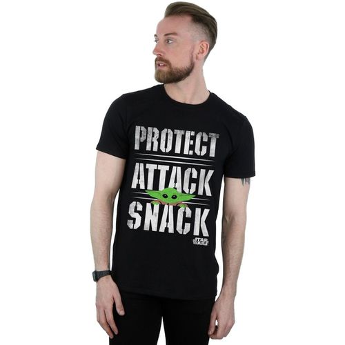 T-shirts a maniche lunghe The Mandalorian Protect Attack Snack - Disney - Modalova