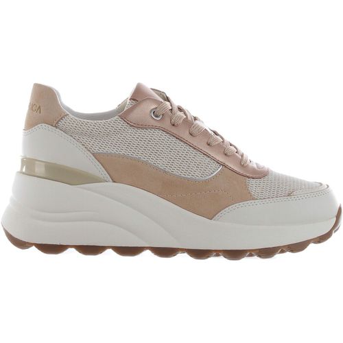 Sneakers Sneaker ec13 in camoscio e mesh bianco beige - Geox - Modalova