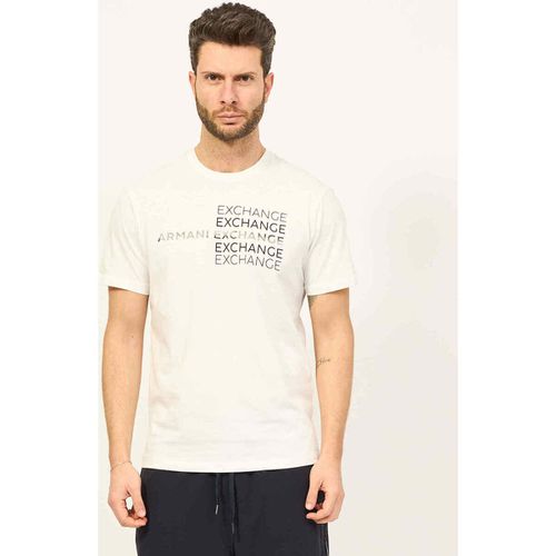 T-shirt & Polo T-shirt in cotone con stampa metal - EAX - Modalova