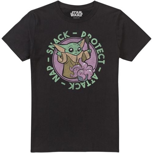 T-shirts a maniche lunghe Protect - Attack - Nap - Snack - Star Wars Mandalorian - Modalova