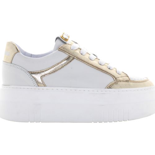 Sneakers basse donna sneakers con platform NI 652/STR BIANCO ORO - Meline - Modalova