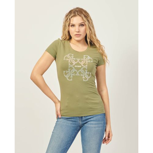 T-shirt & Polo T-shirt girocollo con logo con strass - Guess - Modalova