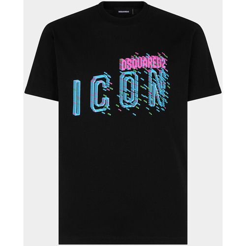 Felpa T-Shirt Pixeled Icon Cool Fit Tee noir - Dsquared - Modalova