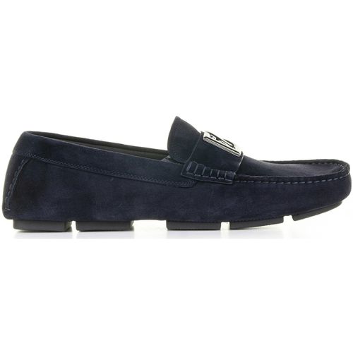 Scarpe Mocassino Driver in suede blu con logo - D&g - Modalova