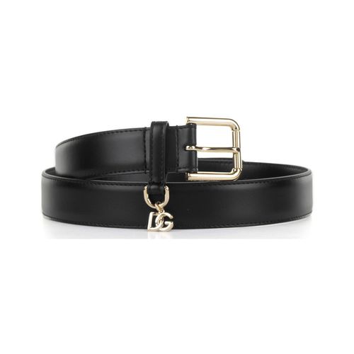 Cintura Cintura nera in pelle con mini logo - D&g - Modalova
