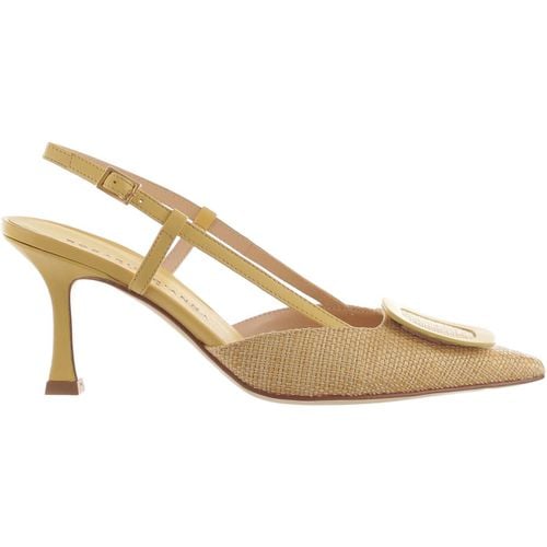 Scarpe Décolleté slingback in raffia con tacco midi - Rosario D'anna - Modalova