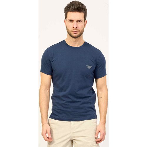 T-shirt & Polo T-shirt uomo girocollo con logo applicato - Emporio armani - Modalova