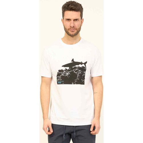 T-shirt & Polo T-shirt uomo girocollo con stampa squalo - Boss - Modalova