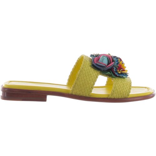 Sandali Sabot tina in pelle con fiore multicolor - Pon´s Quintana - Modalova