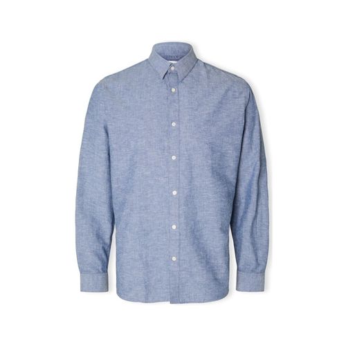 Camicia a maniche lunghe Noos Slimnew-linen Shirt L/S - Medium Denim - Selected - Modalova