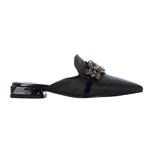 Pantofole Sabot in rafia con accessorio in strass - Lorenzo Mari - Modalova