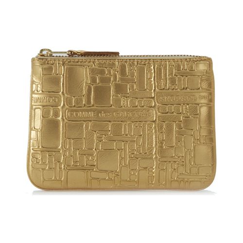 Portafoglio Bustina Wallet Comme des Garçons in pelle oro stampata - Comme Des Garcons - Modalova