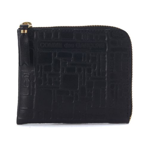 Portafoglio Bustina Wallet Comme Des Garçons in pelle nera stampata - Comme Des Garcons - Modalova