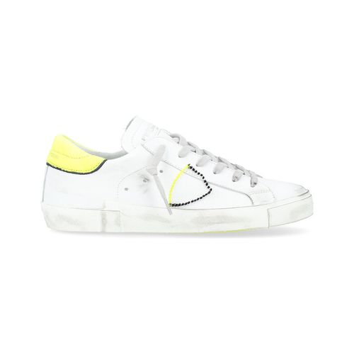 Sneakers Sneaker Paris X in pelle bianca e giallo - Philippe Model - Modalova