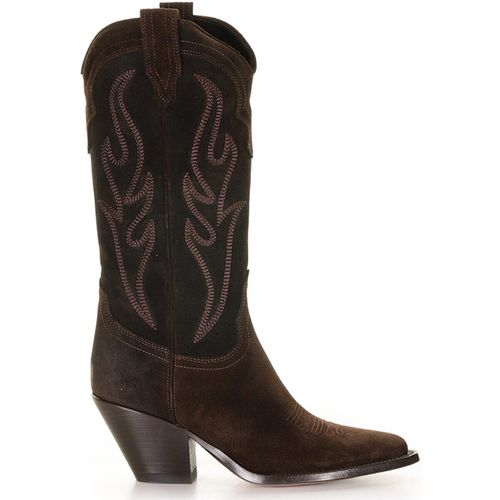 Stivali Stivale Texano Santa Fe stile cowboy in suede ricamato - Sonora - Modalova