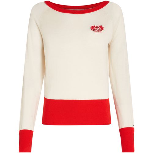 Maglione Pullover bianco rosso - Tommy hilfiger - Modalova
