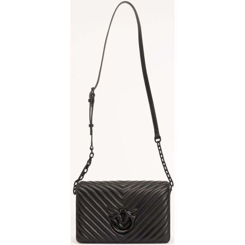 Borsa a tracolla classic love bag click chevron nera - Pinko - Modalova