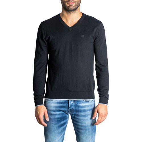 Maglione TINTA UNITA SCOLLO V 8NZM4B ZM1HZ - EAX - Modalova