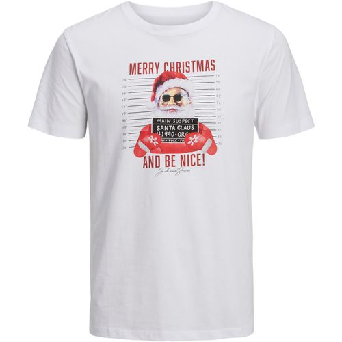 Polo maniche lunghe JORCHRISTMAS MUGSHOT TEE SS C.N XMAS - 12221440 - Jack & jones - Modalova