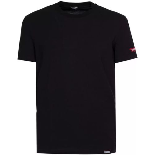 T-shirt & Polo tshirt nera patch rossa - Dsquared - Modalova