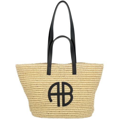 Borsa a spalla Tote Bag color naturale con logo nero - Anine Bing - Modalova