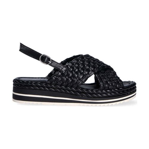 Sandali sandalo pelle intrecciata nera - Pon´s Quintana - Modalova