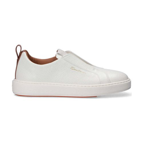 Sneakers sneaker slip on low top pelle bianca - Santoni - Modalova