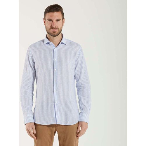 Camicia a maniche lunghe camicia taylor fit a righe azzurra - Xacus - Modalova