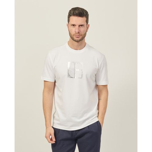 T-shirt & Polo T-shirt in cotone elasticizzato con stampa metallizata - Boss - Modalova