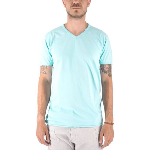 T-shirt & Polo T-Shirt Mosca Scollo A V Azzurro - Devid Label - Modalova