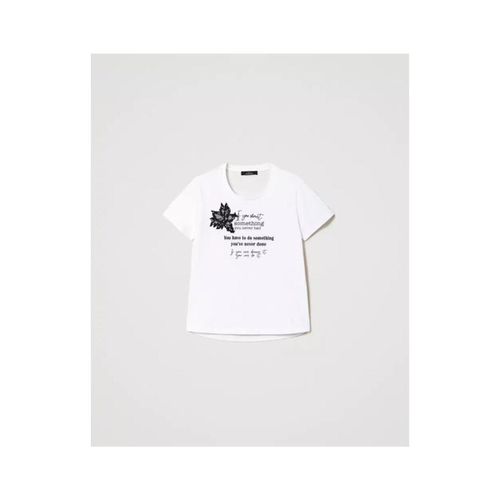 T-shirt T-shirt con stampa e ricami 241AP2262 - Twinset Actitude - Modalova