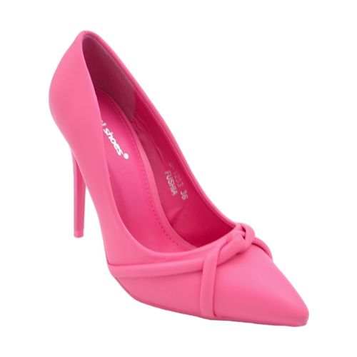 Scarpe Decollete scarpa donna a punta in pelle fucsia con nodo in rili - Malu Shoes - Modalova