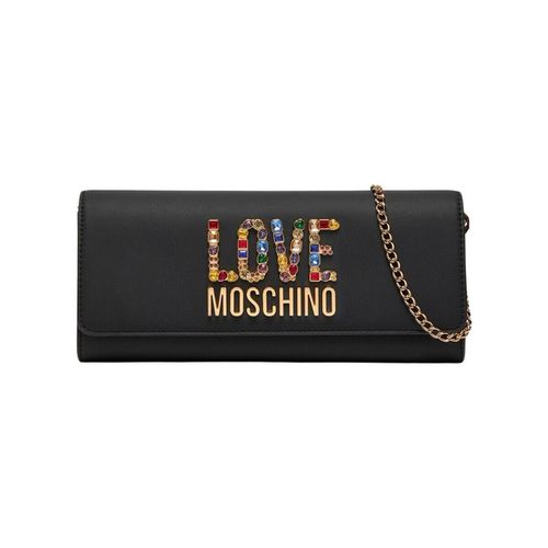 Borsa Pochette con logo in pietre multicolore - Love Moschino - Modalova