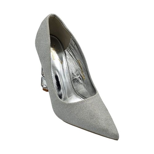Scarpe Decollete a punta donna scarpa elegante glitter argento con tac - Malu Shoes - Modalova