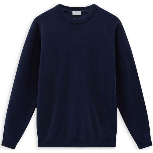 Felpa Woolrich Logo Crewneck Blu - Woolrich - Modalova