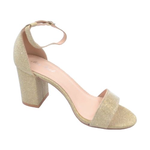 Sandali Sandalo alto donna tessuto satinato tacco doppio 5 cm cintu - Malu Shoes - Modalova