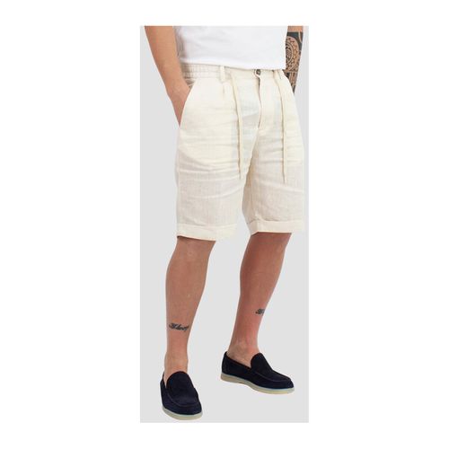 Pantaloni corti Short in lino con borchia logo in metallo - Out/Fit - Modalova
