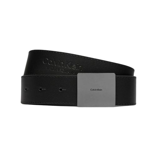 Cintura Cintura in pelle con placca incisa - Calvin Klein Jeans - Modalova
