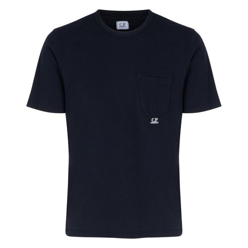 T-shirt & Polo T-shirt in cotone blu con taschino - C.p. Company - Modalova