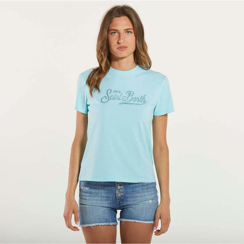 T-shirt t-shirt emilie SB strass azzurra - Mc2 Saint Barth - Modalova