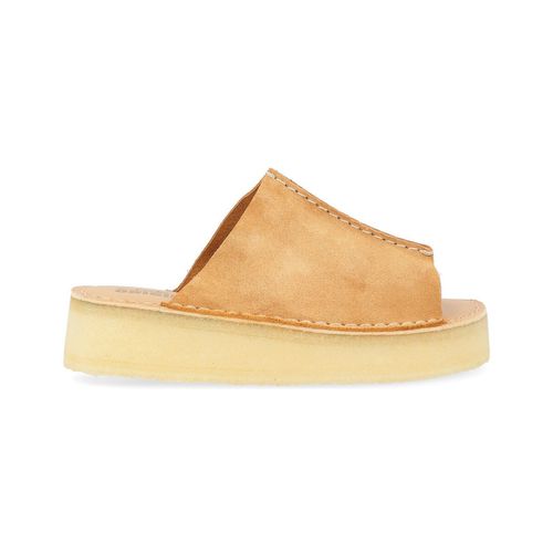 Sandali Sandalo Original Wedge Slide in suede color cuoio - Clarks - Modalova