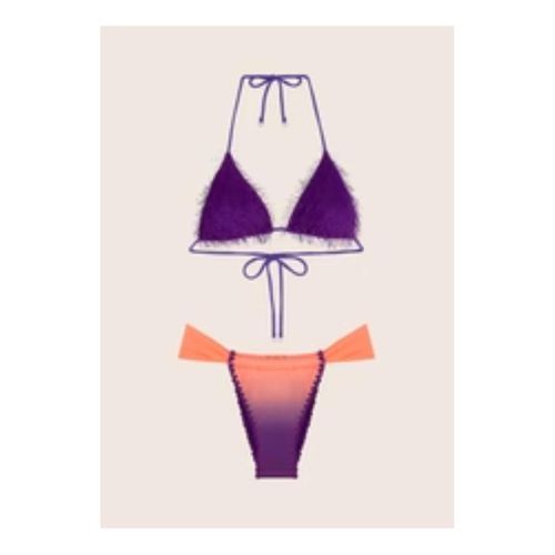 Costume a due pezzi Bikini triangolo con pelo e slip brasiliano FK-V021X19 - F * * K - Modalova